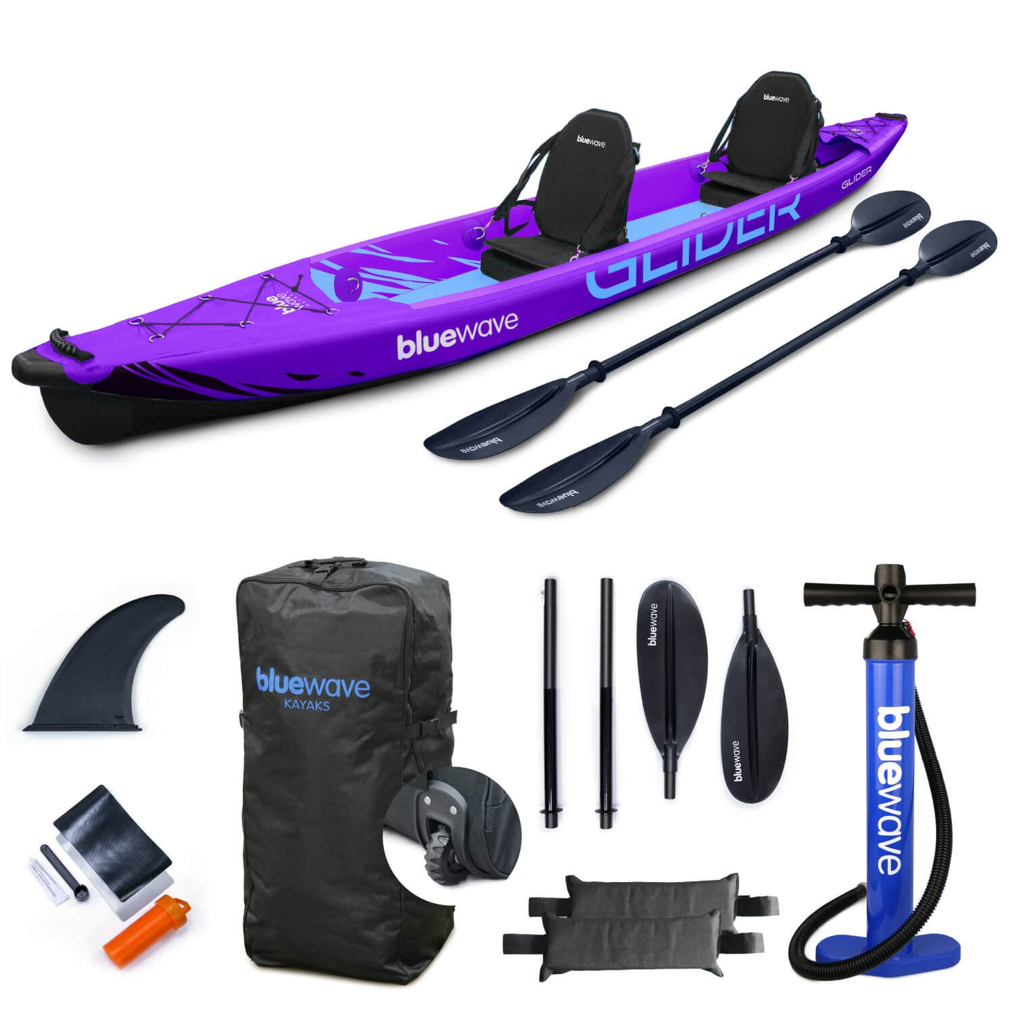 Bluewave - Glider Full Drop-Stitch Inflatable Kayak Package - KAYAK-BW-01/02-PK-iKAYAK